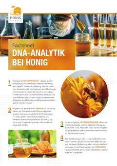 Titelblatt des Factsheets DNA-Analytik bei Honig